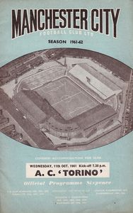 Manchester City v Torino friendly 1961/62